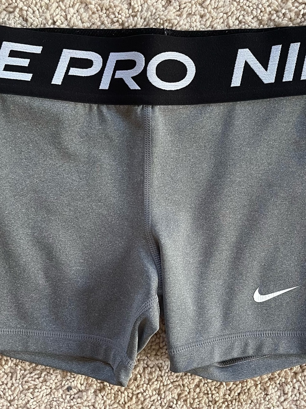 Nike Gray and Black Pro Compression Shorts